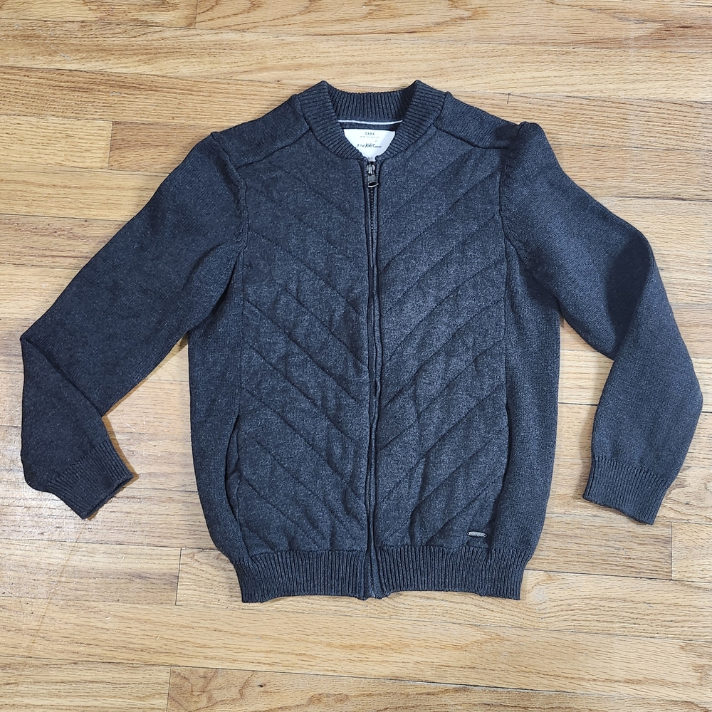 Sweater Zara Boys Collection The Knit Wear Full Zip gray Sweater Size 8